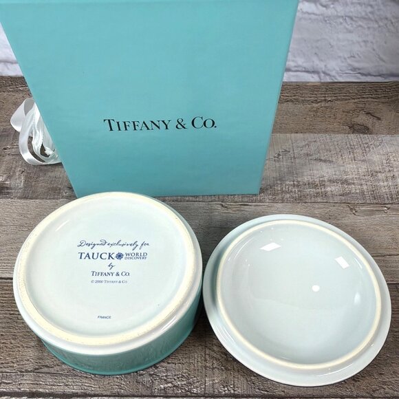 VTG Tiffany & Co France World Discovery Map Ceramic Trinket Box Dish Lid GIFT - Picture 8 of 16